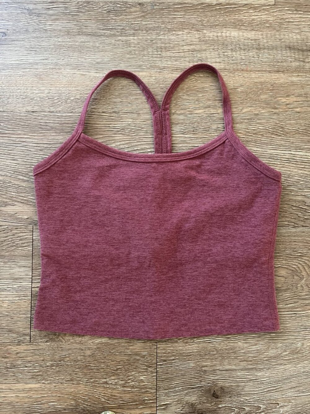 Beyond Yoga Spacedye Slim Racerback Cropped Tank in Grape Rose Heather